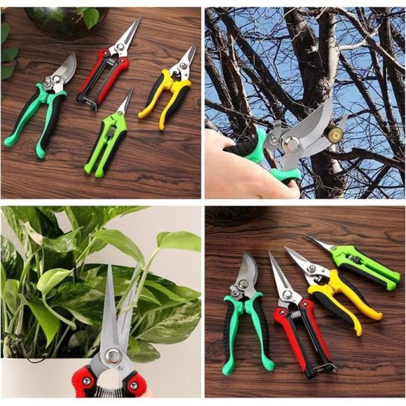 5 pack Garden Pruning Shears Stainless Steel Blades, Handheld Scissors Set - Picture 6 of 6